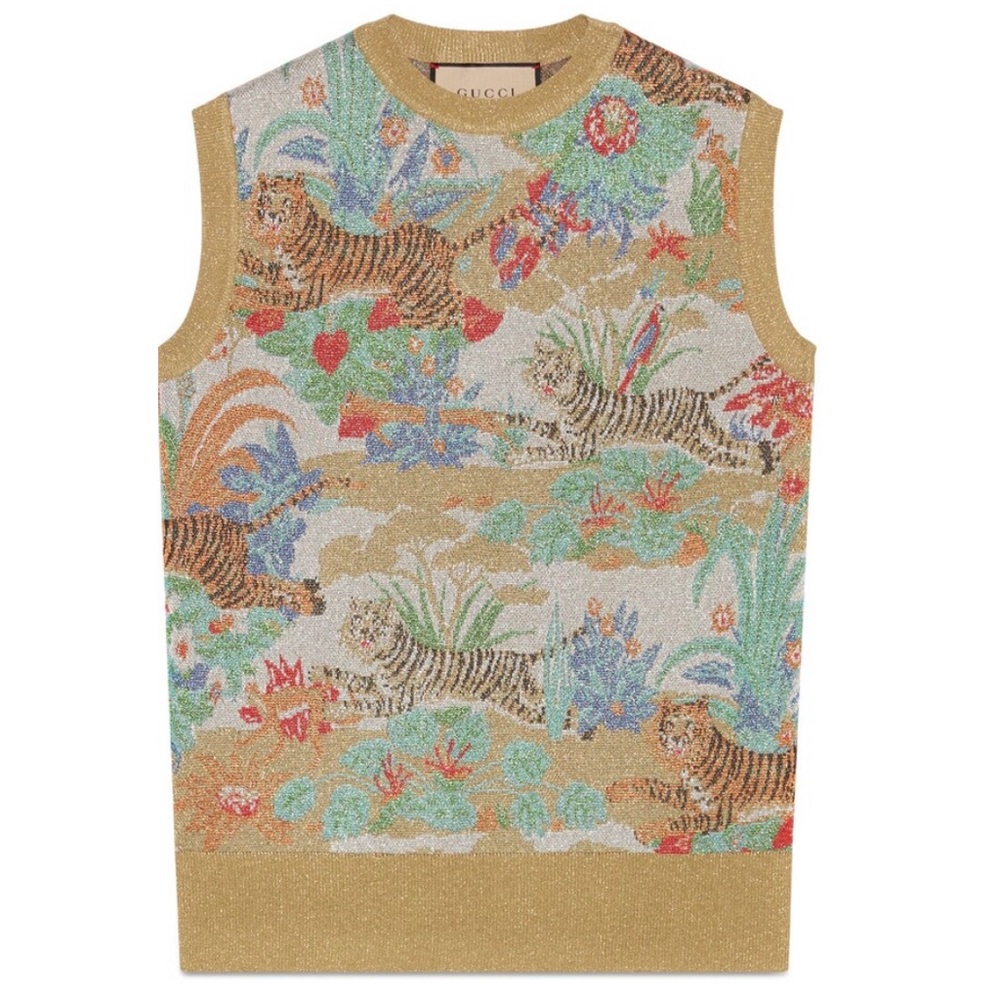Gucci Tiger Jacquard Vest - Picture 2 of 11